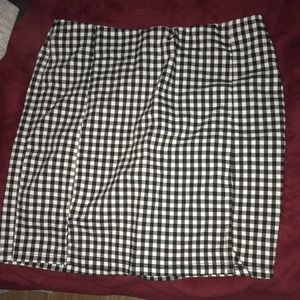 Black and white mini skirt